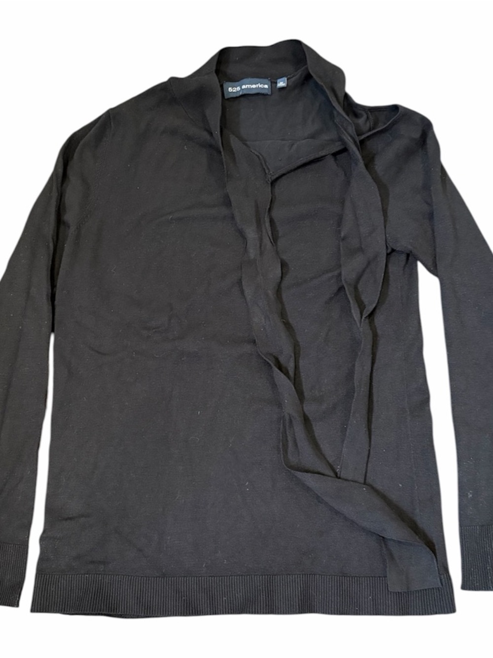 525 America Black Tie-Neck Sweater - Size Medium - Like New